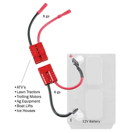 UPC: 0854996005408 | Connect-Ease RCE12VBLTK Lawn Tractor and 12 Volt Trolling Motor Connection