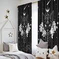 thumbnail image 5 of Blackout Kids Curtains,Black Gothic Cat Rose Moon Pattern Childrens Insulated Curtains Set Of 2,Bedroom Essentials,Toddler Room Decor 52x84in(132x213cm), 5 of 5