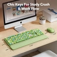 thumbnail image 3 of Wireless Keyboard and Mouse Combo Latte, Retro Round Keycaps, Full Size with Detachable Wrist Rest, 2.4G for PC Mac Windows, 3 of 9