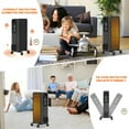thumbnail image 5 of Portable Electric Heater,Oil Filled Radiator Heater,3-Level Adjust,Tip-over & Overheat Protection,with Wheels & Handle,1200W, 5 of 8