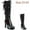 F-Red, variant on Shoes Knee-High High Women Women's Thigh High Boots Wide Calf Color Boots Slip-on Heel Knee High Boots for Women Solid Round Boots Toe Knee High Boots Leather for Women Women's Boots