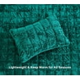 thumbnail image 5 of Chezmoi Collection Piers Emerald Green Velvet Quilt King Set, 3-Piece Lush Plush Distressed Velvet Bedding All Season Lightweight Bedspread, Brushed Microfiber Reverse with Double Square Stitch, 5 of 9