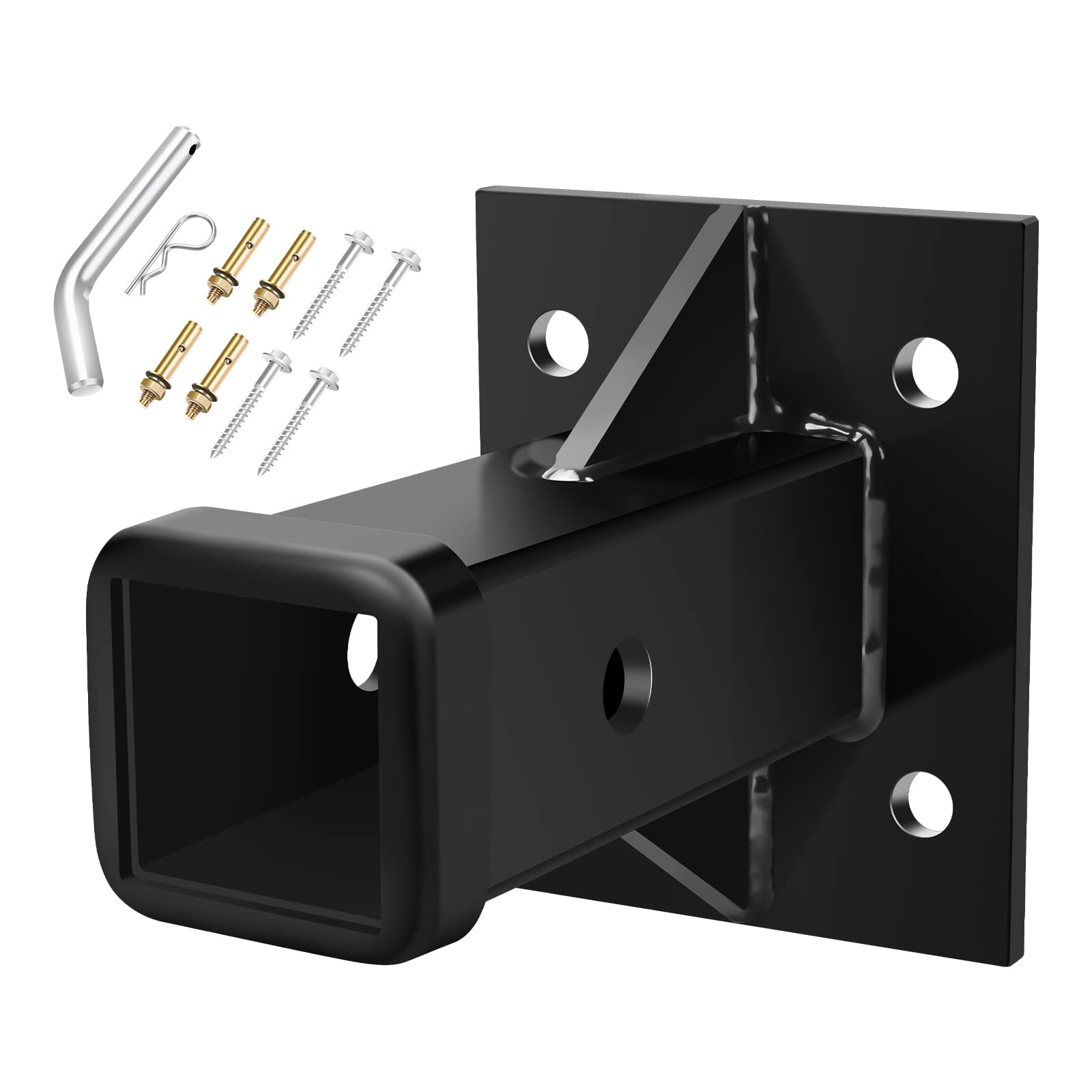 DACK Hitch Wall Mount, BoltOn Receiver Tube Adapter, 2 Inch Opening