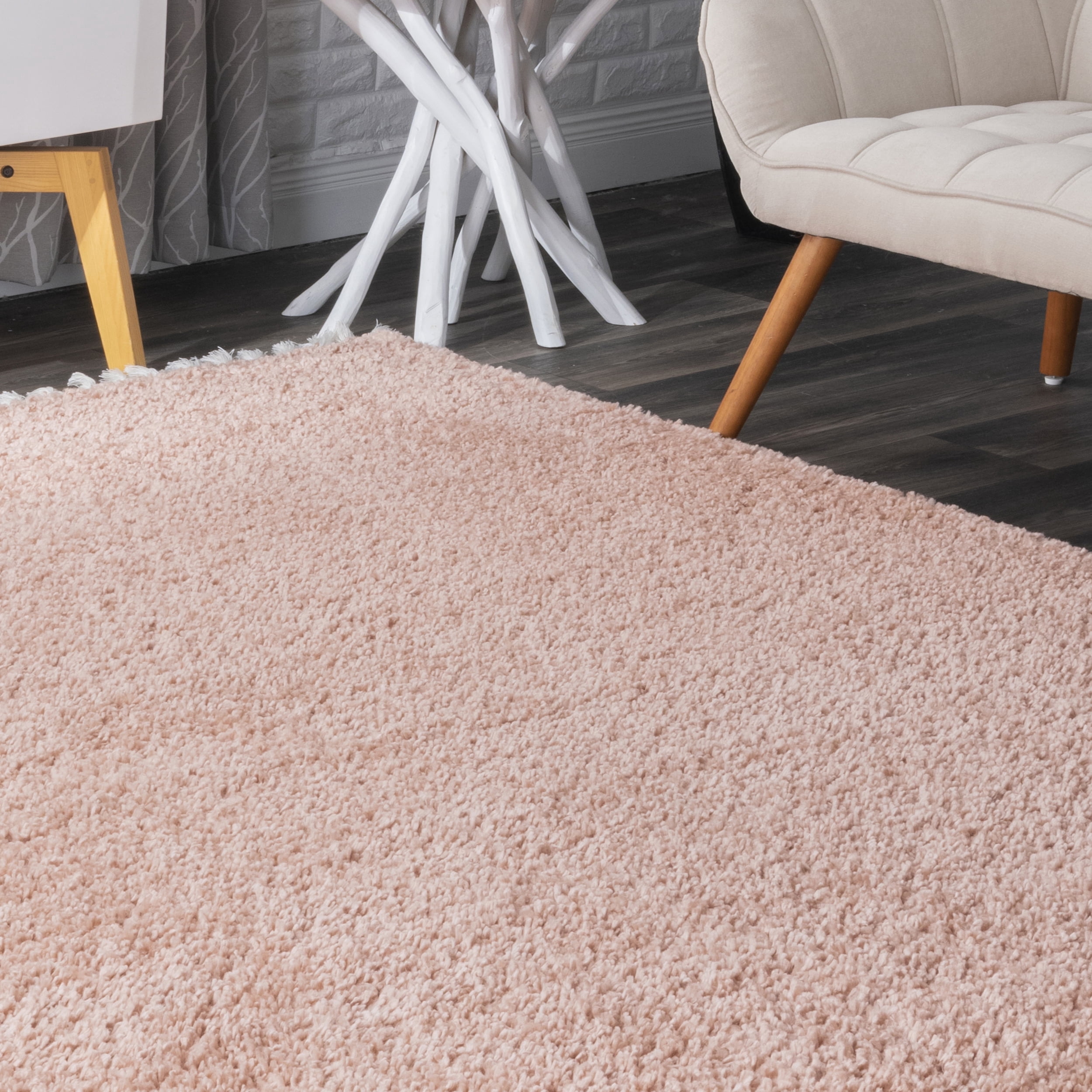 nuLOOM Neva Modern Tasseled Shag Blush 2' x 3' Modern Area Rug