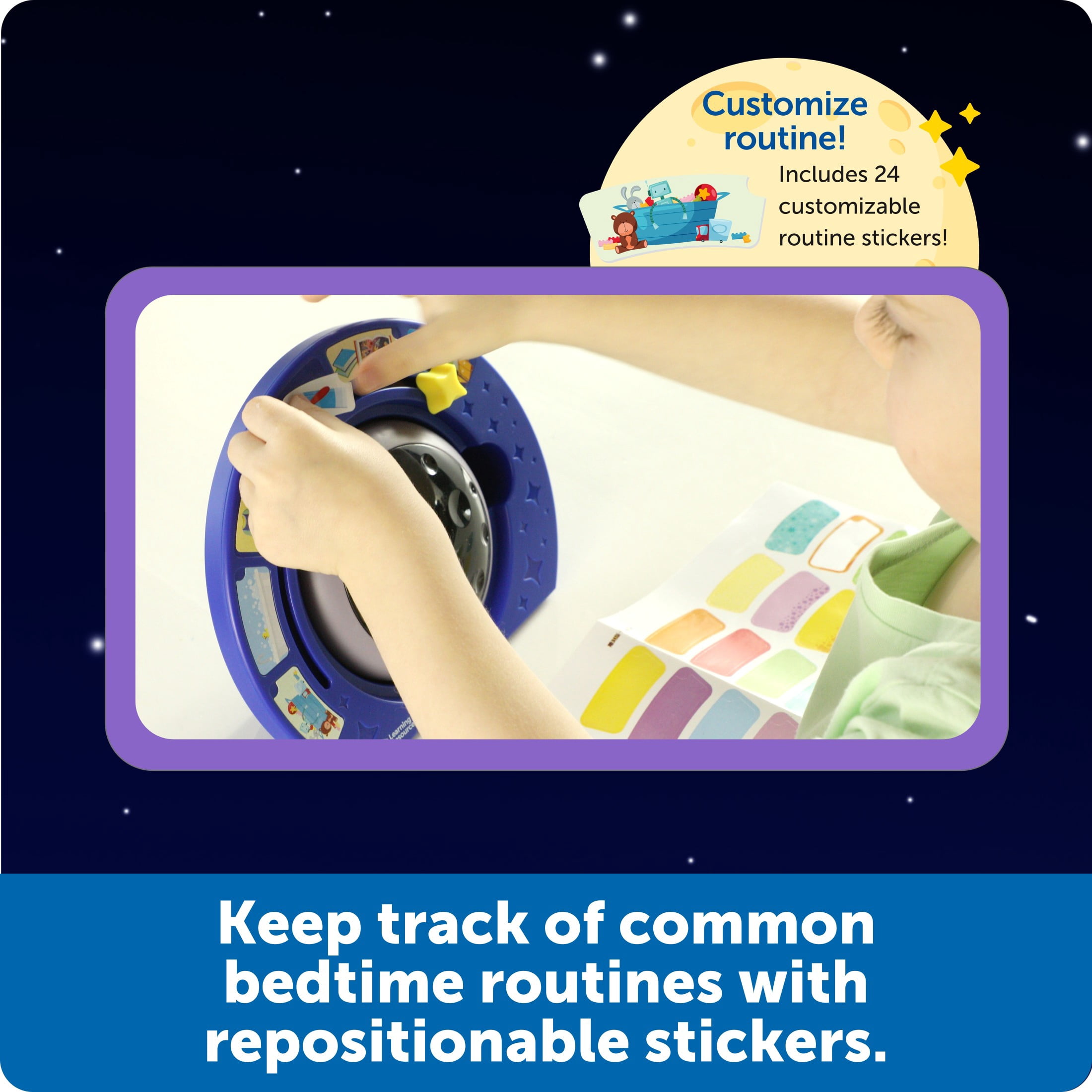 Learning Resources Bedtime Routines  Visual Timer for Kids, Night Light, Ages 3+