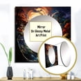 thumbnail image 3 of Designart "Enigmatic Scenery Journeying Towards the Grand Enigma II" Abstract Landscape Square Mirror Wall Decor Modern - Large Yellow Square Bathroom Mirror - Square Printed Wall Mirror Art, 3 of 5