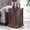 Brown Color, variant on Nightstand with Charging Station, Rectangular Farmhouse End Table with Barn Door and Adjustable Storage Shelf, 17" Deep Wood Rustic Sofa Side Table for Living Room, Bedroom, White