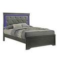 thumbnail image 3 of JERFIT Modern King Size LED Upholstered Bed Frame with Storage, Wood Headboard, Metallic Gray for Master Bedroom, 3 of 5