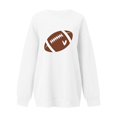thumbnail image 4 of BOMYJESK Women's Sweatshirts Sunday Casual Football Sweatshirt Funny Graphic Print Outfits for Women Crewneck Long Sleeve Football Team Fans Pullover White M, 4 of 5