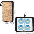 thumbnail image 2 of Gustave 80 Capacity CD DVD Case Holder PU Leather CD DVD Disc Portable Wallet Holder Binder Storage Organizer with Zipper for Car Home Office Travel, 2 of 6