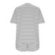 thumbnail image 5 of Conjunto de 2 Piezas para las Mujeres Verano Más Tamaño Rayas Pijamas Manga Corta Pantalones Cortos Lado Dividido Ropa de Dormir Trajes, 5 of 9
