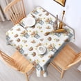 thumbnail image 2 of White Highland Cow Bucket Flower Pattern Square Tablecloth,Waterproof Square Table Cover,Wipeable Spillproof Washable Table Cover for Home Kitchen Party Decor 42"X42"(107x107cm), 2 of 6
