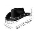 thumbnail image 2 of yunLCZ Western Cowboy Hat for Men Women Women's Hat Elegant Pendant Cowboy Hat Tassel Scarf Dating Decoration Two Piece Set for All Seasons, 2 of 4