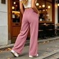 thumbnail image 4 of Ozmmyan Wide Leg Sweatpants for Womens Corduroy Drawstring Elastic Waist Flare Trousers with Pockets Split Hem Fall Winter Casual Solid Color,S-2XL, 4 of 6