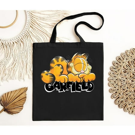 vintage Garfield Mens Tote Bag in Black Sleeping Top for Adults Retro Graphic Series Movie 90s Nostalgic Merchandise Gift for Men  The soft-style t-Bag  custom Tote Bag Beautiful-TH13102