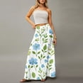 thumbnail image 4 of WTOBBY Women's Floral Print Foldable High Waist Casual Skirt with Convenient Pocket, Draped Relaxed Long Maxi Skirt for Everyday Comfort and Errand Running,Fluorescent Green S, 4 of 5