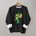 thumbnail image 1 of Qiopertar Mode Femmes Saint-Patrick Décontracté Manches Longues Col Rond Imprimé Chandail en Molleton Dames Hauts Blouse Offres de la Semaine Liquidation Moins de 5$ jusqu'à 90 % de Réduction, 1 of 5
