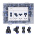 thumbnail image 2 of Push To Connect Fittings, ABS Material Splitter Tee Elbow Straight 40 Pieces Pneumatic Fitting Kit  for PU Nylon Pipe, 2 of 7