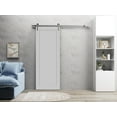 thumbnail image 5 of Sturdy Barn Door 42 x 96 inches | Quadro 4111 Matte Grey | Stainless Steel 8FT Rail Hangers Heavy Set | Solid Panel Interior Doors, 5 of 6