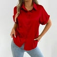 thumbnail image 2 of Women's Elegant Rolled- Satin Blouse - Solid Color, Fabric, Work/Casual Wear - S-XXL Sizes, Lightweight & Breathable, 2 of 8