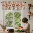 thumbnail image 5 of Orange Gray Flowers Window Valance Curtain Abstract Floral Rod Pocket Short Curtain for Living Room, Bedroom & Kitchen Window Decor 54x18in, 5 of 8