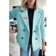 thumbnail image 1 of Women's Spring Wool Blend Double-Breasted Coat Solid Color Regular Fit Long Sleeve Suit Jacket Brown, 1 of 6