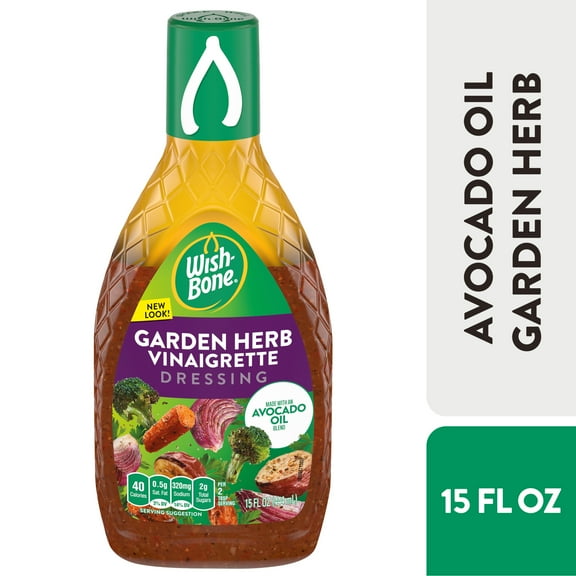 Wish-Bone Avocado Oil Blend Garden Herb Vinaigrette Salad Dressing, 15 fl oz