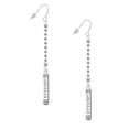 thumbnail image 2 of Delight Jewelry Courage Strength Wisdom Honesty - Bar - Silver-tone Long Sparkle Dangle French Earrings, 2 of 4