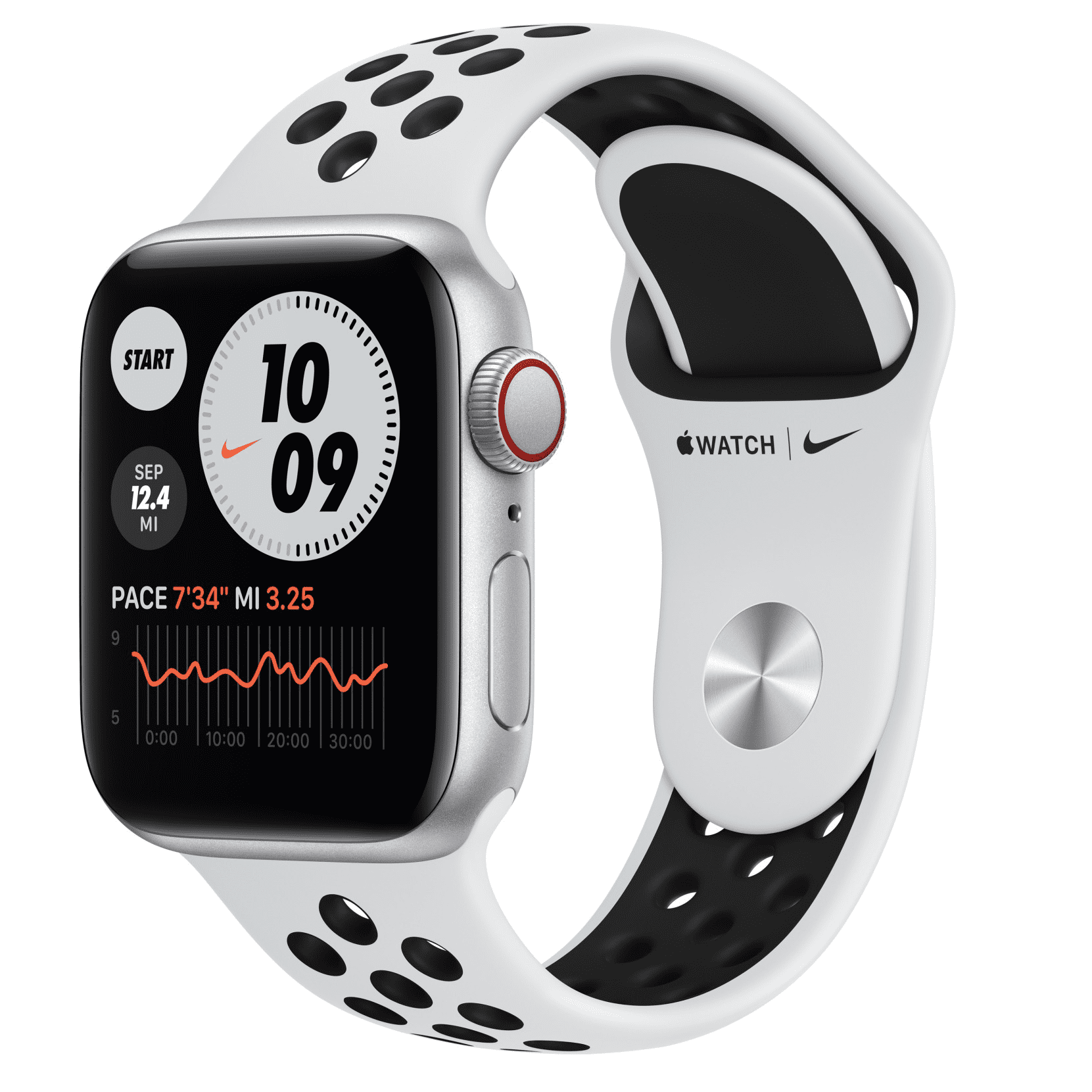 Apple Watch Nike+ Series 4 (GPS + Cellular), 40mm, Silver Aluminum,  Platinum/Black Nike Sport Band