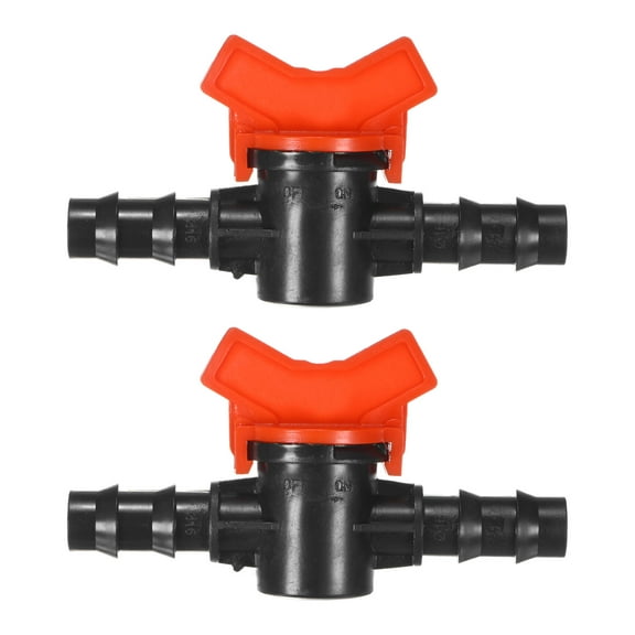 Uxcell 2-Pack Barbed Ball Valve, for 5/8 Inch Drip Tubing Plastic In-Line Ball Valve Shut-Off Switch