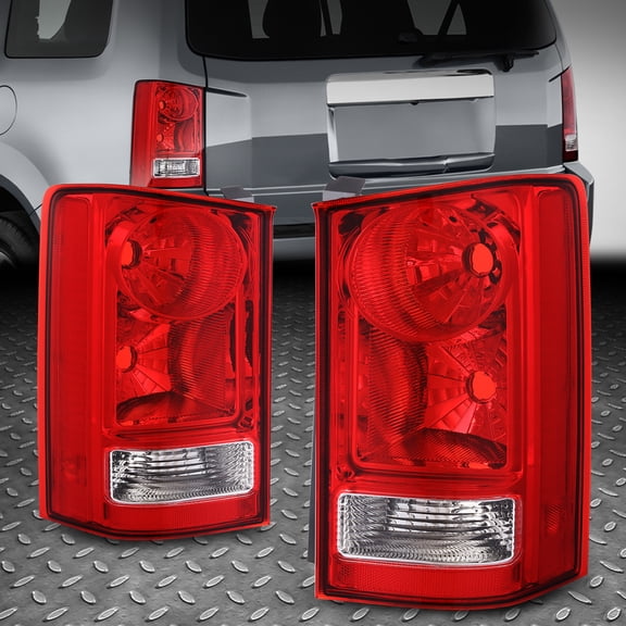 Nuvision for 09-15 Honda Pilot Pair Chrome Housing Red Lens Rear Tail Light Brake Lamps