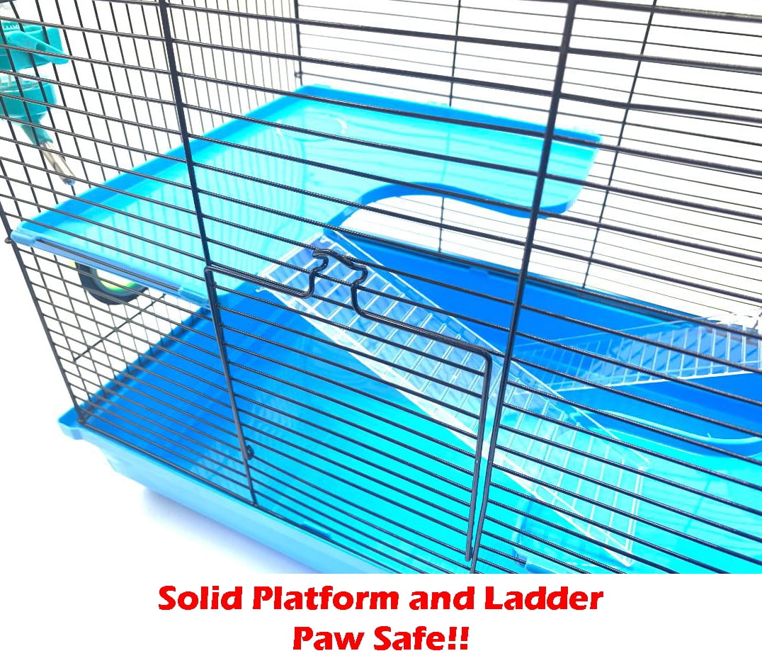 Large 3-Floor Hamster Habitat House Critters Expandable and Customizable Cage Gerbil Mouse Mice Complete Full Set of Accessories