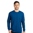thumbnail image 2 of Next Level Unisex CVC Long Sleeve T-Shirt 60/40 Ring-spun Cotton/Polyester Classic Tee Shirts (Heather Columbia Blue+Dark Heather Grey 2 Pack, XS), 2 of 8