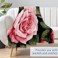 thumbnail image 6 of Rose Fluffy Microfiber Throw Blanket: Soft and Warm Printed Lightweight Blanket – Suitable for Sofa, Bed, Couch, Office, and Camping., 6 of 6
