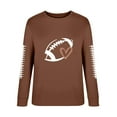thumbnail image 4 of Shirts For Women Women's Round Neck Long Sleeved Solid Football Printed Top Womens Tops, 4 of 4