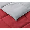 thumbnail image 2 of My World Solid Grey and Red Reversible 3 Piece Full / Queen Comforter Set, 2 of 2
