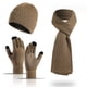 thumbnail image 1 of Gorros de invierno, bufandas para hombre con guantes para pantalla táctil, conjunto de gorros y guantes térmicos cálidos para hombre, 1 of 5