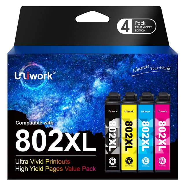 Cartucho de tinta Uniwork 802XL de repuesto para Epson 802 802XL