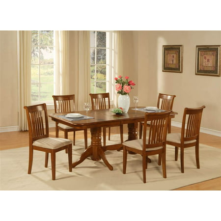 7-Pc Dining Table and Upholstered Seat chair Set