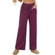 thumbnail image 1 of Amzcrzy Pantalones Mujer A Rayas Informales Cintura Alta Cordón Elástico Tipo Bóxer Cómodos Holgados Anchos Con Bolsillos Tallas S-2XL Morado, 1 of 8