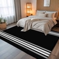 thumbnail image 5 of 5x7 Area Rugs, Black Striped Non-Skid Rubber Backing Large Rectangle Rugs - Living Room Bedroom Home Office, Farmhouse Black White Stripes Indoor Floor Mat Carpets Washable Rug, 5 of 9