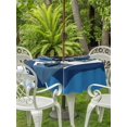 thumbnail image 3 of Outdoor Tablecloth with Umbrella Hole for Patio/Picnic/Party/Camping, Abstract Blue Black Waterproof Table Cloth Round Cover Washable, Modern Geometric Color Blocks (Dia 60"), 3 of 8