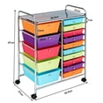 thumbnail image 4 of Carro de Baño Costway Con Ruedas y 15 Cajas Apilables Multicolor 62,5 x 37 x 87 cm, 4 of 10