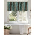 thumbnail image 4 of Teal Wood Grain Valances for Windows Farmhouse Board Retro Vintage Strip Valance Rod Pocket Light Filtering Short Window Treatments Curtains for Kitchen Bathroom Living Room Bedroom, 60 x 18 Inch, 4 of 7