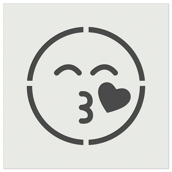 Kiss Face Heart Love Emoticon DIY Cookie Wall Craft Stencil - 5.5 Inch