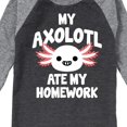 thumbnail image 3 of Instant Message - My Axolotl Ate My Homework - Toddler And Youth Raglan Graphic T-Shirt, 3 of 7
