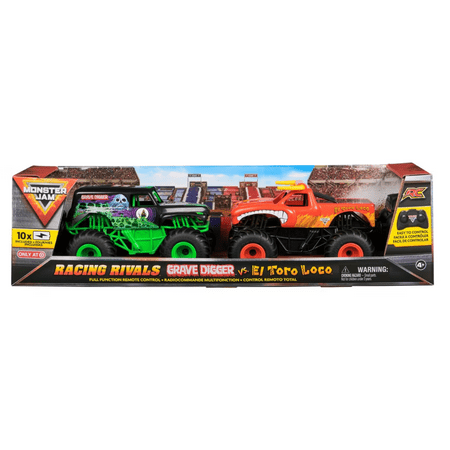 Monster Jam Official Grave Digger vs El Toro Loco Racing Rivals Toy New W Box