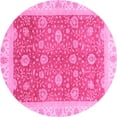 thumbnail image 1 of Ahgly Company Indoor Round Oriental Pink Traditional Area Rugs, 8' Round, 1 of 4