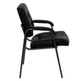 thumbnail image 2 of Silla de recepción lateral ejecutiva suave de cuero negro Flash Furniture BT-1404-BKGY-GG, 2 of 2