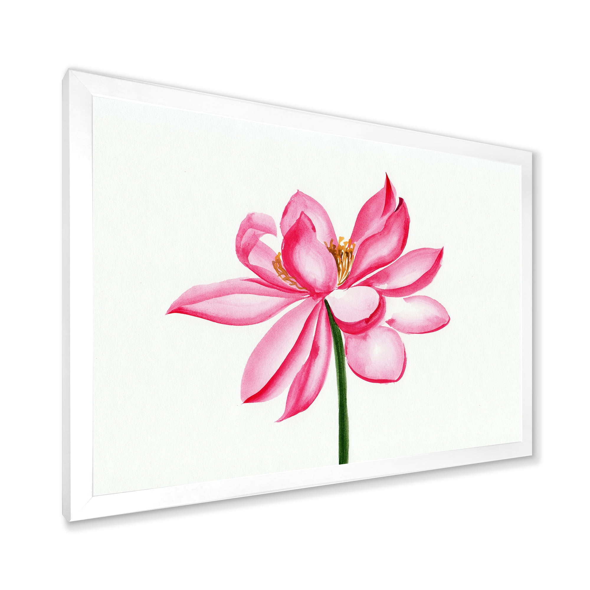 Designart 'Ancient Detail of A Pink Lotus' Traditional Framed Art Print